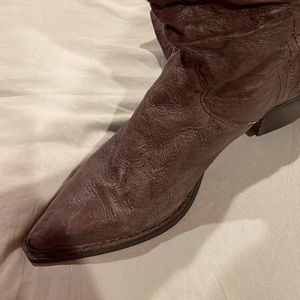 Size 7 1/2, crush soft leather boots.